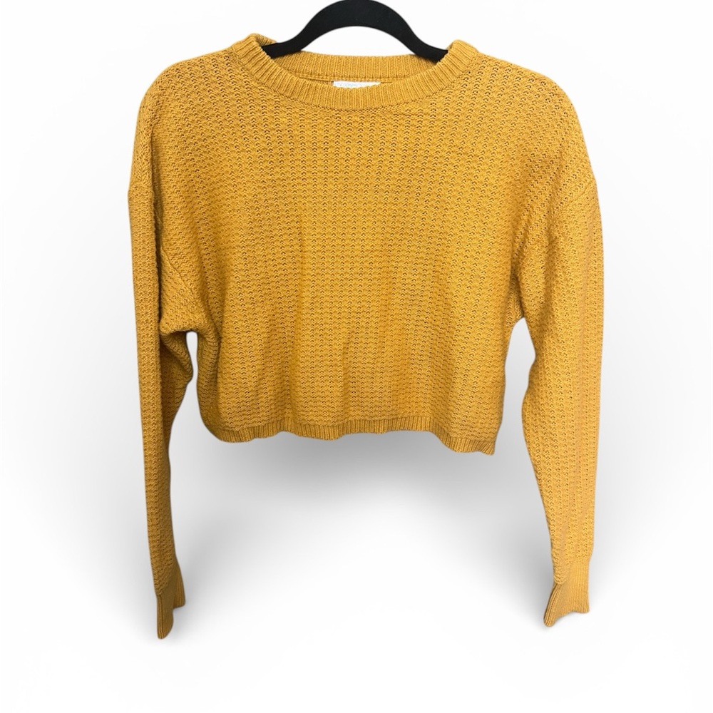 Abound Mustard Yellow Cozy Cropped Sweater Size Medium